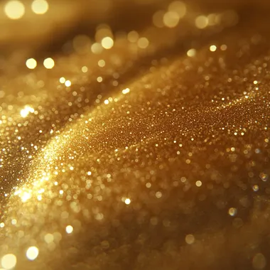 Create a realistic image of a vibrant golden texture resembling a glittering surface, with a rich, warm yellow color scheme. The image should convey a sense of warmth and richness, showcasing the shine and sparkle typical of a gold material.