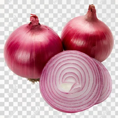 Slice of onions, Dum Aloo Onion ring Red onion isolated in white background