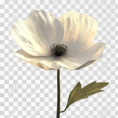 A flower model, simple, transparent texture modeling flower, 3D model